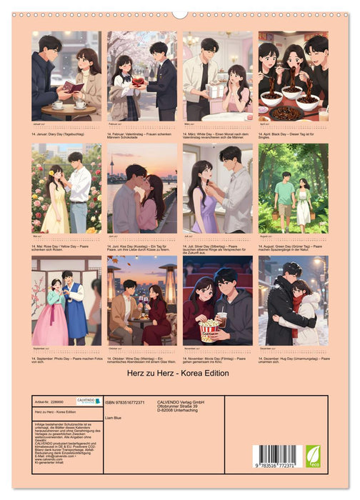 Herz zu Herz - Korea Edition (CALVENDO Premium Wandkalender 2027)