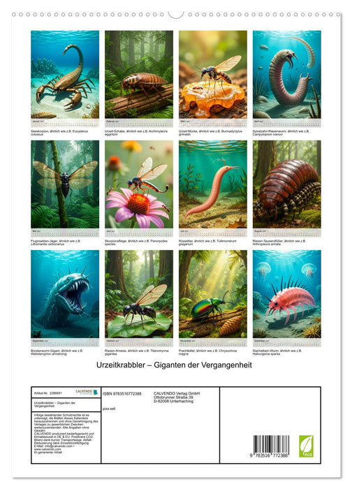 Urzeitkrabbler – Giganten der Vergangenheit (CALVENDO Premium Wandkalender 2027)