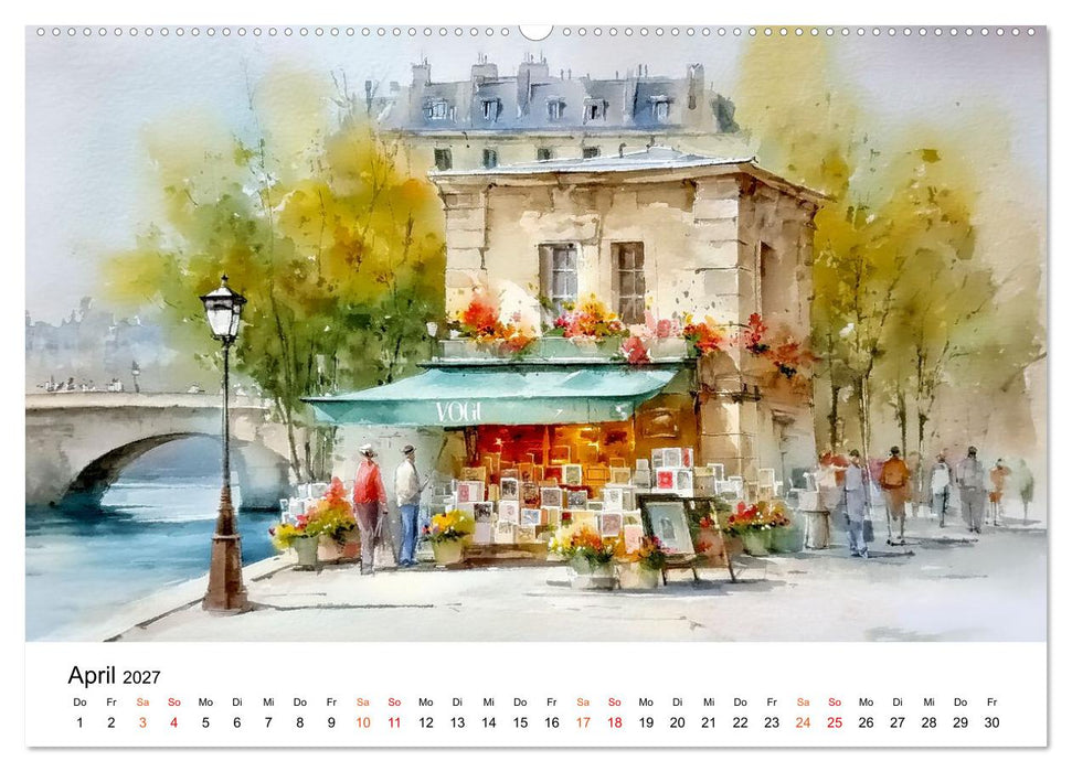Paris in sanften Farben (CALVENDO Wandkalender 2027)