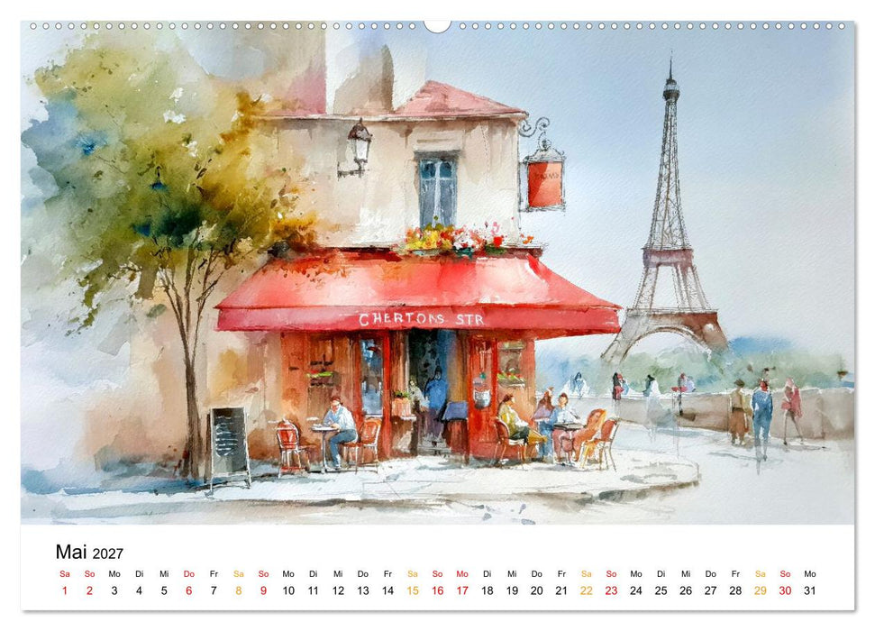Paris in sanften Farben (CALVENDO Wandkalender 2027)