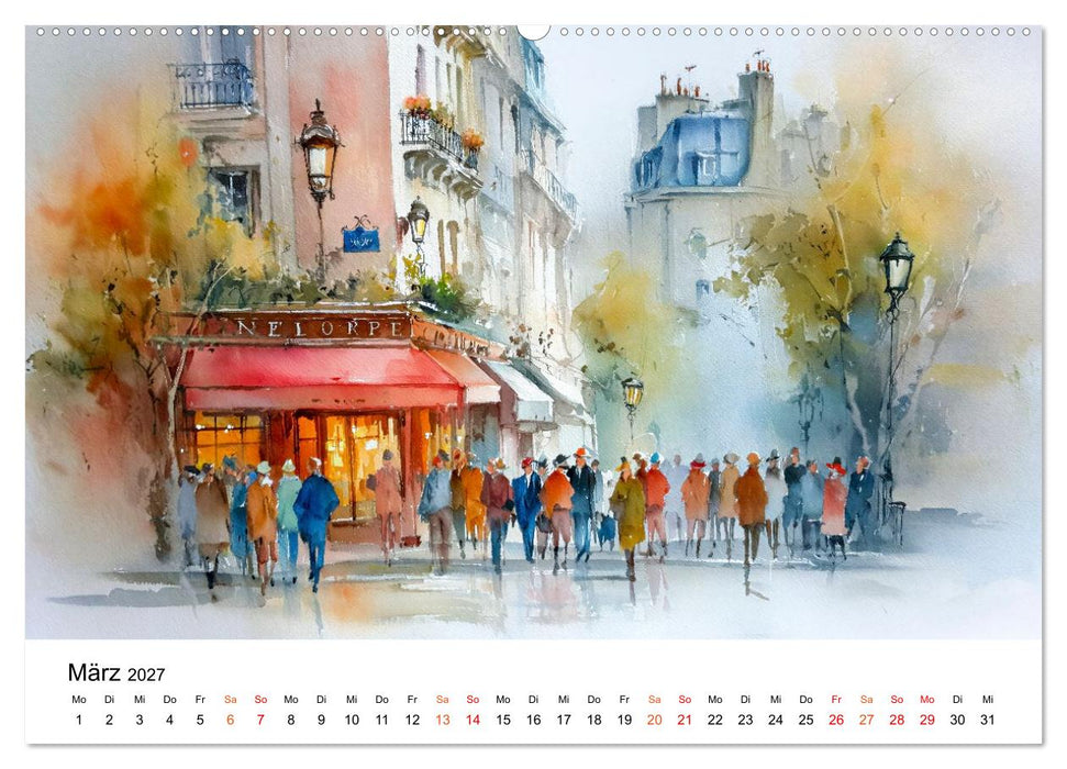 Paris in sanften Farben (CALVENDO Premium Wandkalender 2027)