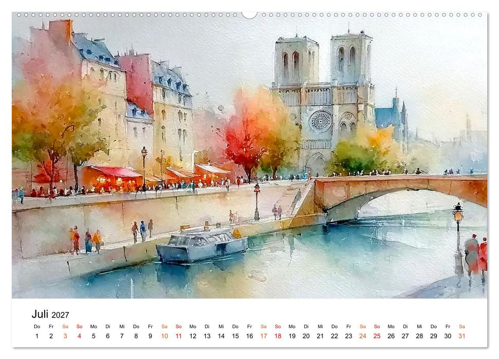 Paris in sanften Farben (CALVENDO Premium Wandkalender 2027)