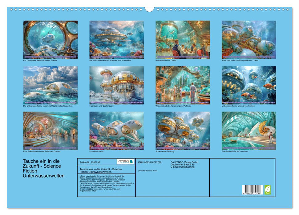 Tauche ein in die Zukunft - Science Fiction Unterwasserwelten (CALVENDO Wandkalender 2027)