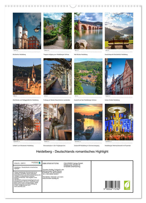 Heidelberg - Deutschlands romantisches Highlight (CALVENDO Premium Wandkalender 2027)