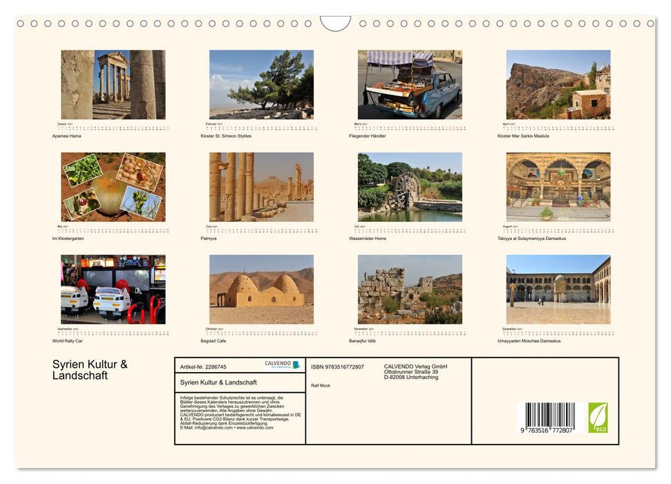 Syrien Kultur & Landschaft (CALVENDO Wandkalender 2027)