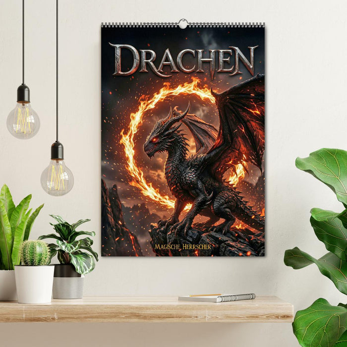Drachen - Magische Herrscher, Dark‑Fantasy Wandkalender (CALVENDO Wandkalender 2027)