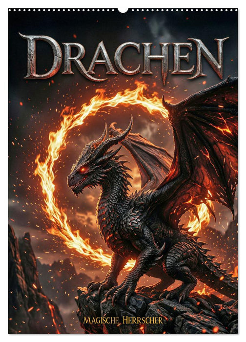 Drachen - Magische Herrscher, Dark‑Fantasy Wandkalender (CALVENDO Wandkalender 2027)