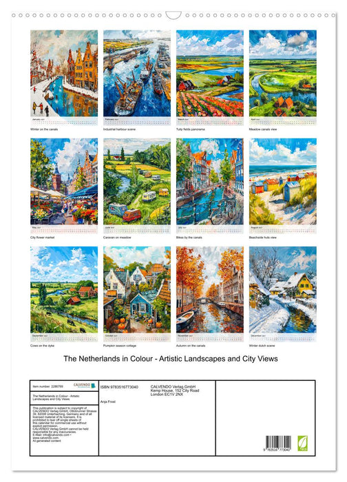 The Netherlands in Colour - Artistic Landscapes and City Views (CALVENDO Monthly Calendar 2027)