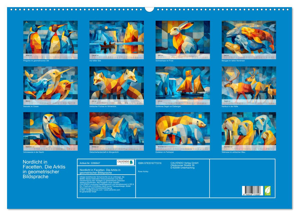 Nordlicht in Facetten. Die Arktis in geometrischer Bildsprache (CALVENDO Wandkalender 2027)