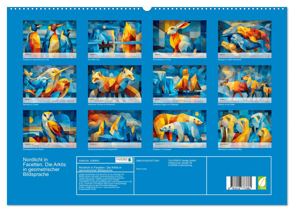 Nordlicht in Facetten. Die Arktis in geometrischer Bildsprache (CALVENDO Premium Wandkalender 2027)