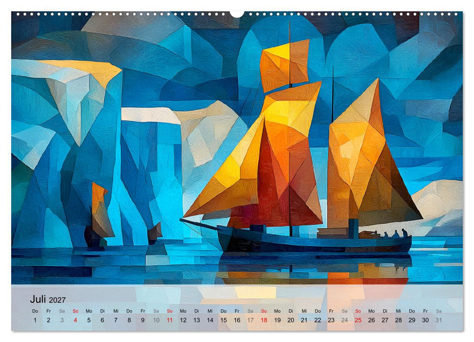 Nordlicht in Facetten. Die Arktis in geometrischer Bildsprache (CALVENDO Premium Wandkalender 2027)