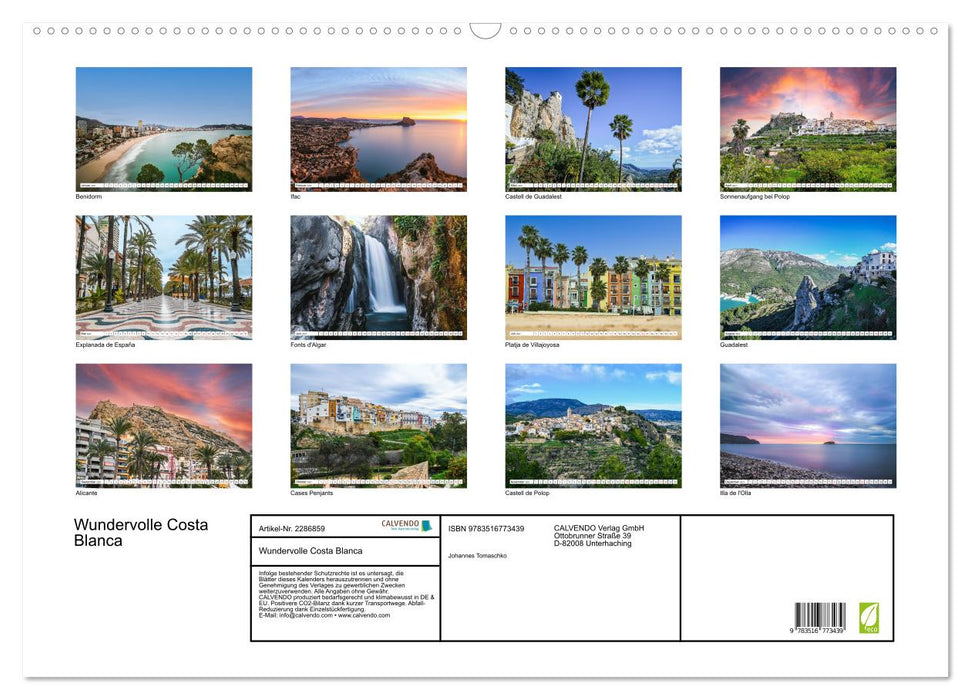 Wundervolle Costa Blanca (CALVENDO Wandkalender 2027)