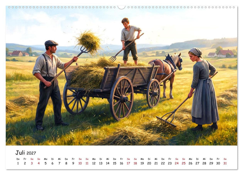 Zwischen Feld und Hof - Landleben vor über hundert Jahren (CALVENDO Premium Wandkalender 2027)