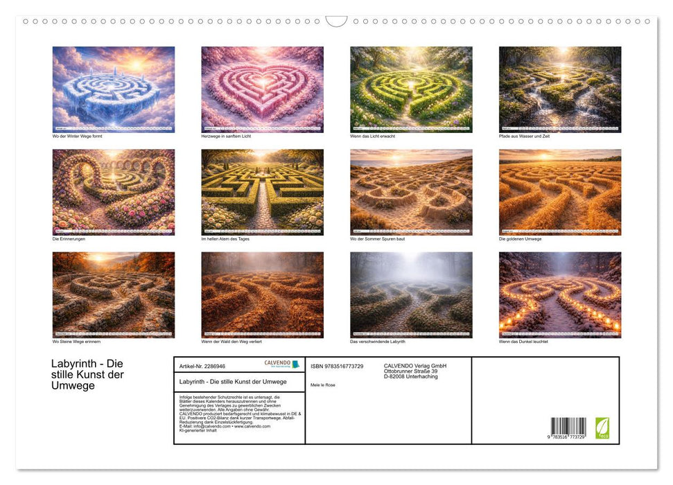 Labyrinth - Die stille Kunst der Umwege (CALVENDO Wandkalender 2027)