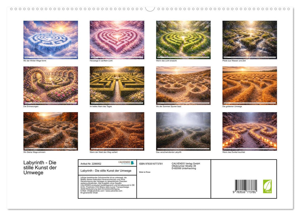 Labyrinth - Die stille Kunst der Umwege (CALVENDO Premium Wandkalender 2027)