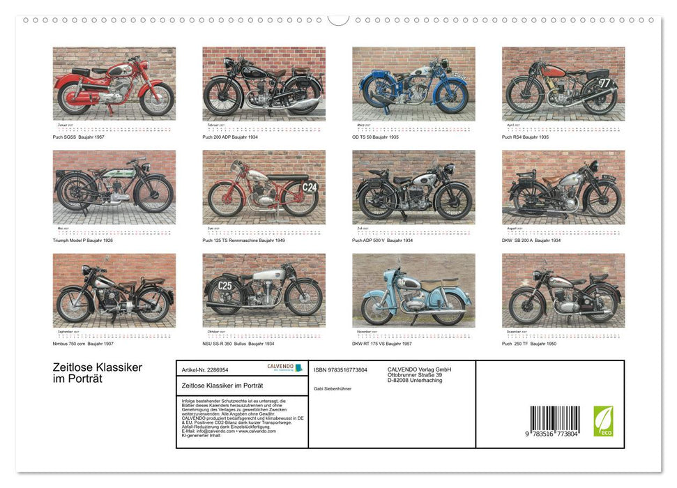 Zeitlose Klassiker im Porträt (CALVENDO Premium Wandkalender 2027)