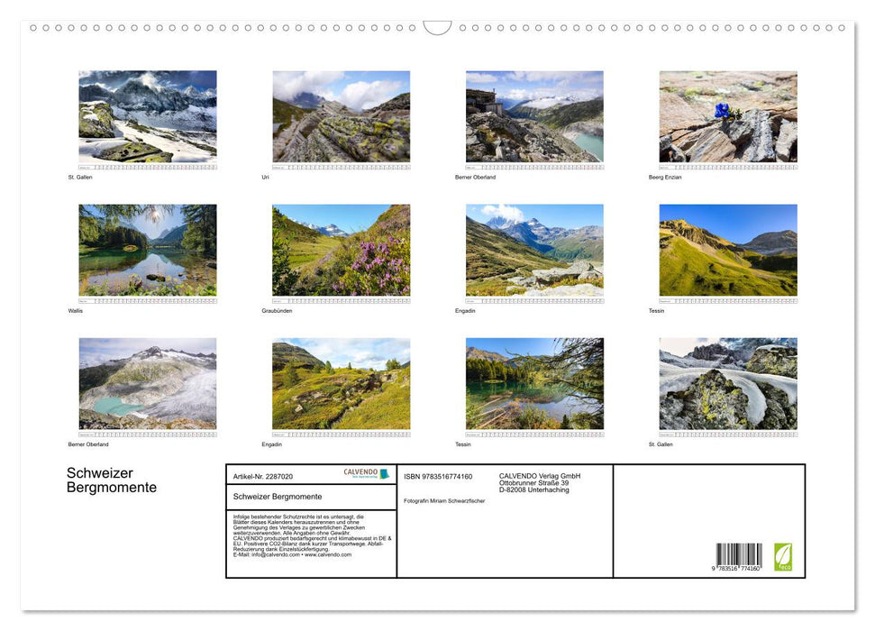 Schweizer Bergmomente (CALVENDO Wandkalender 2027)