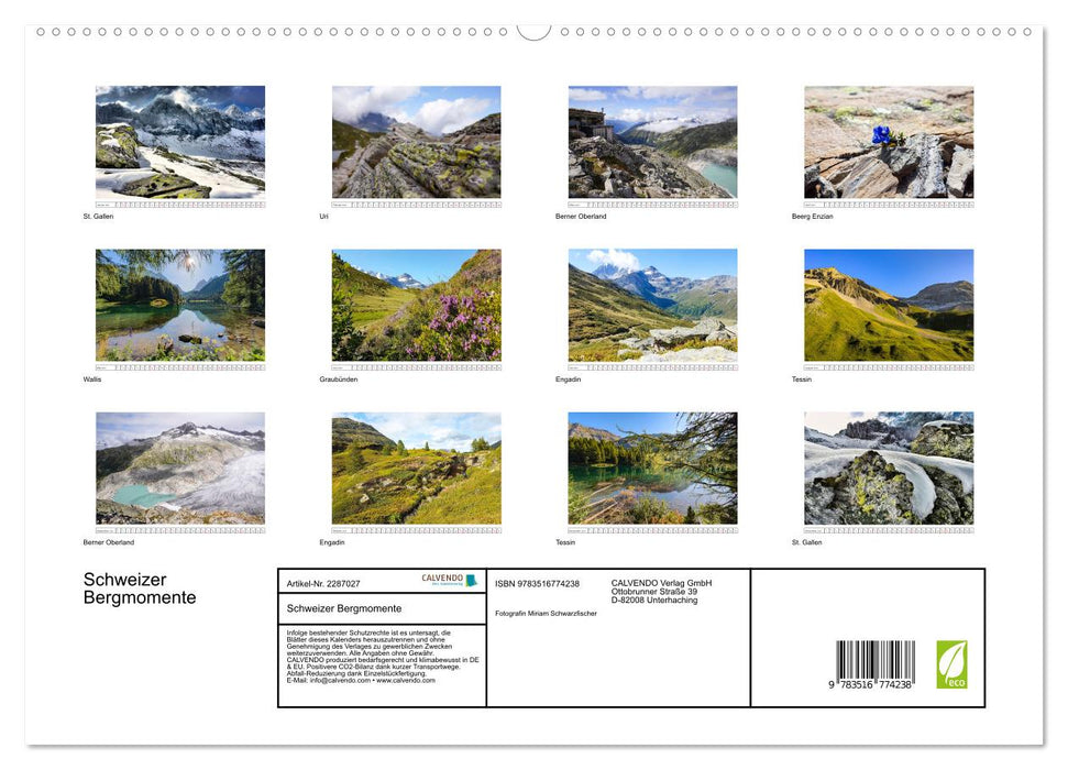 Schweizer Bergmomente (CALVENDO Premium Wandkalender 2027)