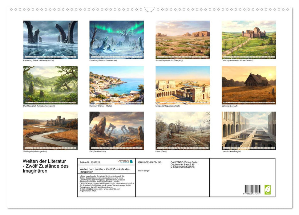 Welten der Literatur - Zwölf Zustände des Imaginären (CALVENDO Wandkalender 2027)