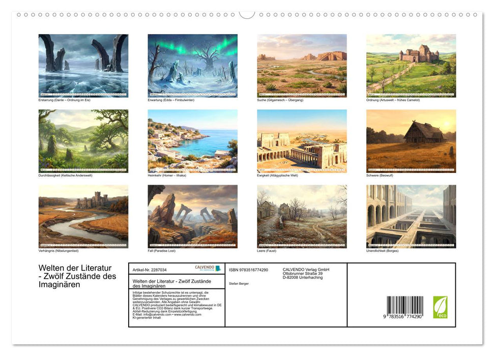 Welten der Literatur - Zwölf Zustände des Imaginären (CALVENDO Premium Wandkalender 2027)