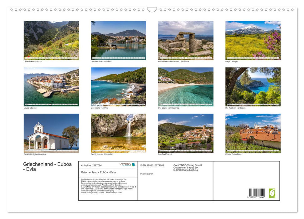 Griechenland - Euböa - Evia (CALVENDO Wandkalender 2027)