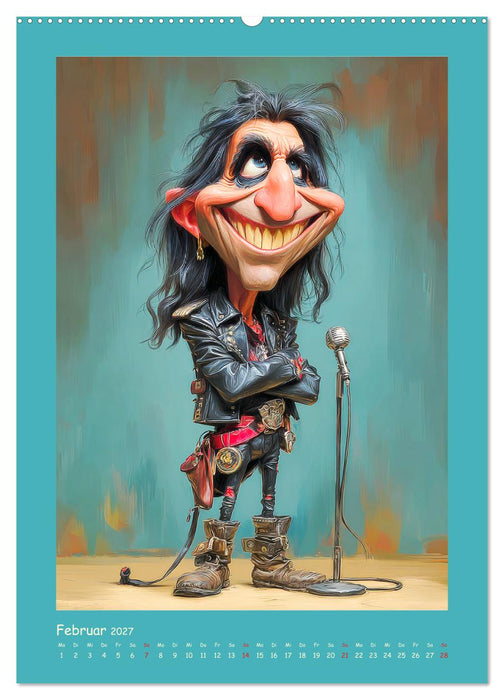 Rock-Rhythmus. Karikaturen zwischen Kunst und Kult (CALVENDO Wandkalender 2027)