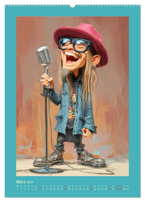 Rock-Rhythmus. Karikaturen zwischen Kunst und Kult (CALVENDO Wandkalender 2027)