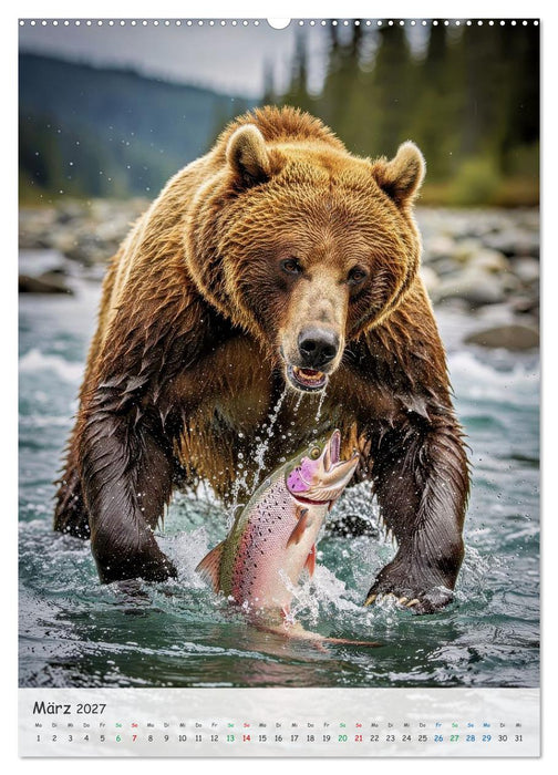 Grizzlybären und Lachse (CALVENDO Premium Wandkalender 2027)