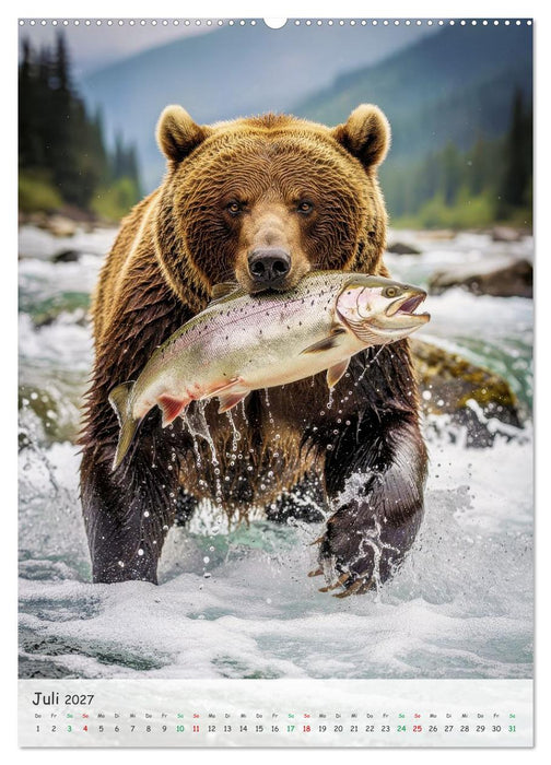 Grizzlybären und Lachse (CALVENDO Premium Wandkalender 2027)
