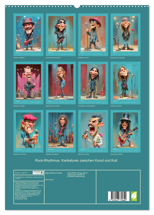 Rock-Rhythmus. Karikaturen zwischen Kunst und Kult (CALVENDO Premium Wandkalender 2027)