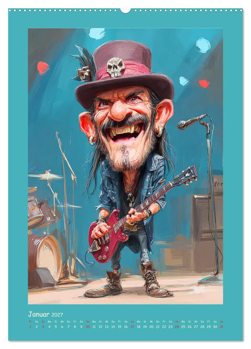 Rock-Rhythmus. Karikaturen zwischen Kunst und Kult (CALVENDO Premium Wandkalender 2027)