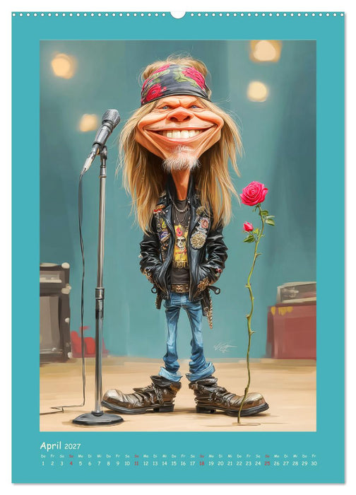 Rock-Rhythmus. Karikaturen zwischen Kunst und Kult (CALVENDO Premium Wandkalender 2027)