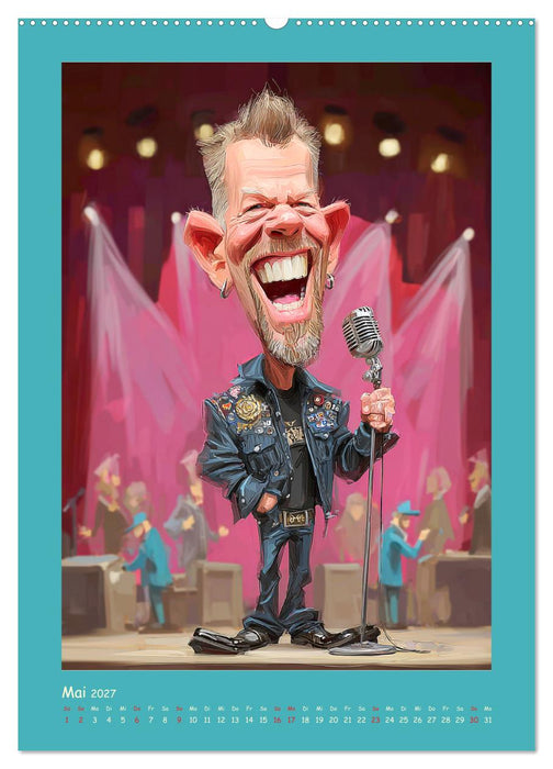 Rock-Rhythmus. Karikaturen zwischen Kunst und Kult (CALVENDO Premium Wandkalender 2027)