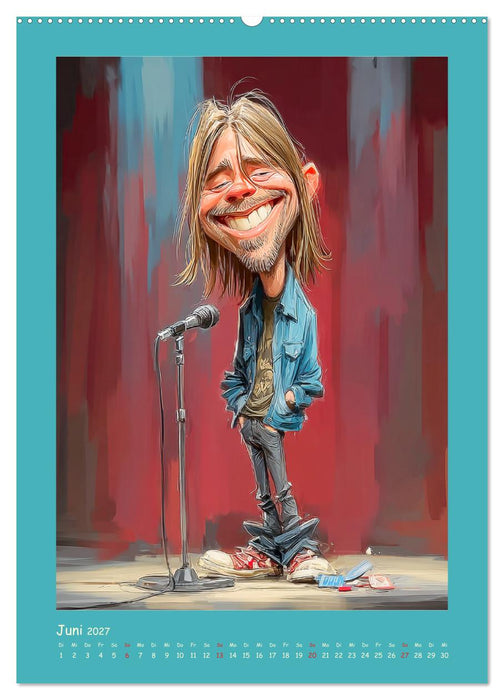 Rock-Rhythmus. Karikaturen zwischen Kunst und Kult (CALVENDO Premium Wandkalender 2027)