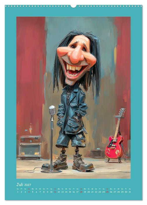 Rock-Rhythmus. Karikaturen zwischen Kunst und Kult (CALVENDO Premium Wandkalender 2027)