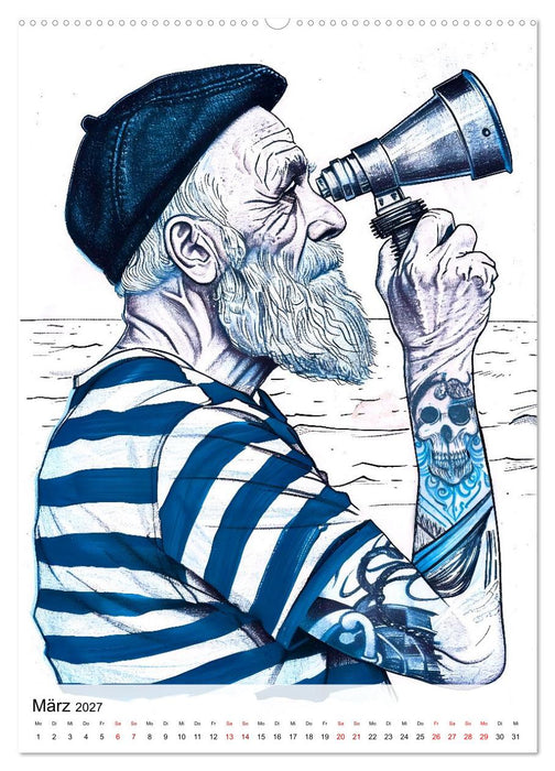 Seemänner - Die See im Herzen (CALVENDO Premium Wandkalender 2027)