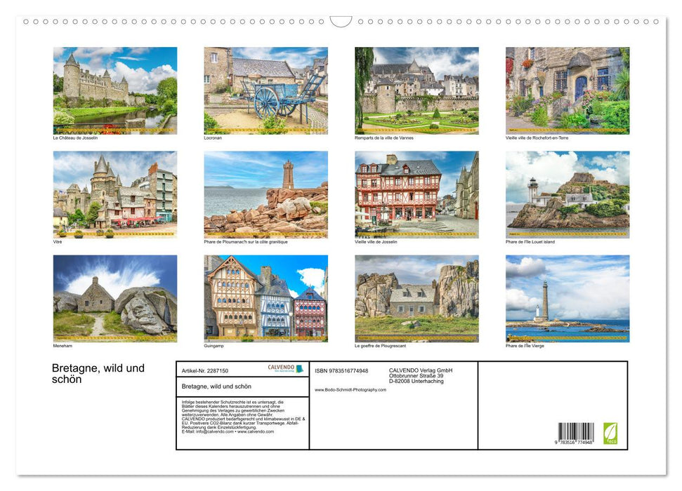 Bretagne, wild und schön (CALVENDO Wandkalender 2027)