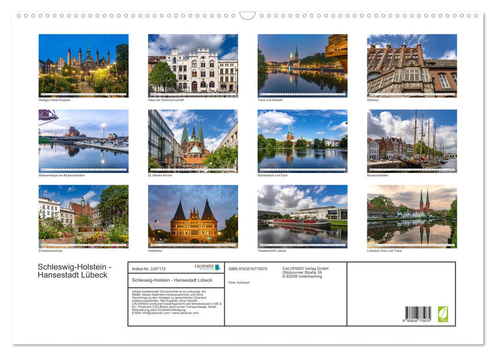 Schleswig-Holstein - Hansestadt Lübeck (CALVENDO Wandkalender 2027)
