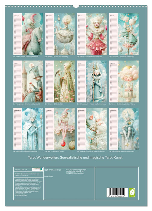 Tarot Wunderwelten. Surrealistische und magische Tarot-Kunst (CALVENDO Premium Wandkalender 2027)
