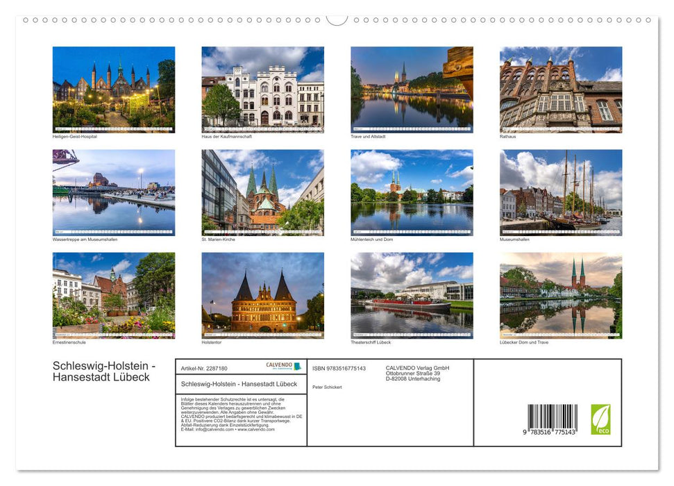 Schleswig-Holstein - Hansestadt Lübeck (CALVENDO Premium Wandkalender 2027)