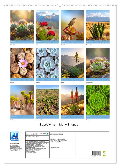 Succulents in Many Shapes (CALVENDO Monthly Calendar 2027)