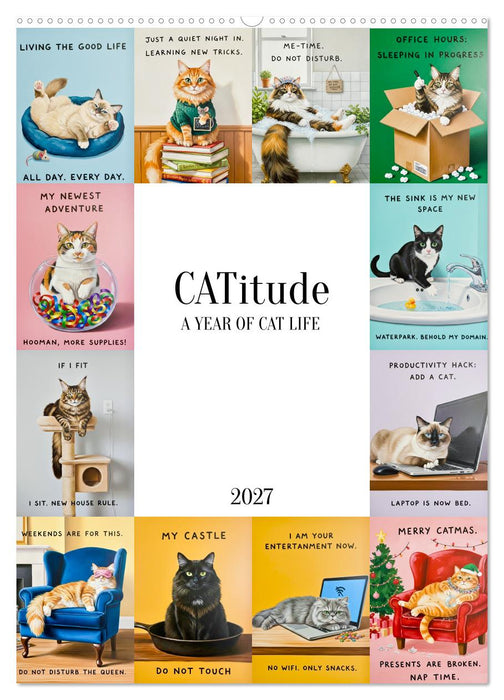 CATitude A YEAR OF CAT LIFE (CALVENDO Monthly Calendar 2027)