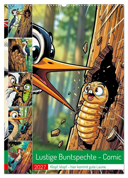 Lustige Buntspechte - Comic (CALVENDO Wandkalender 2027)