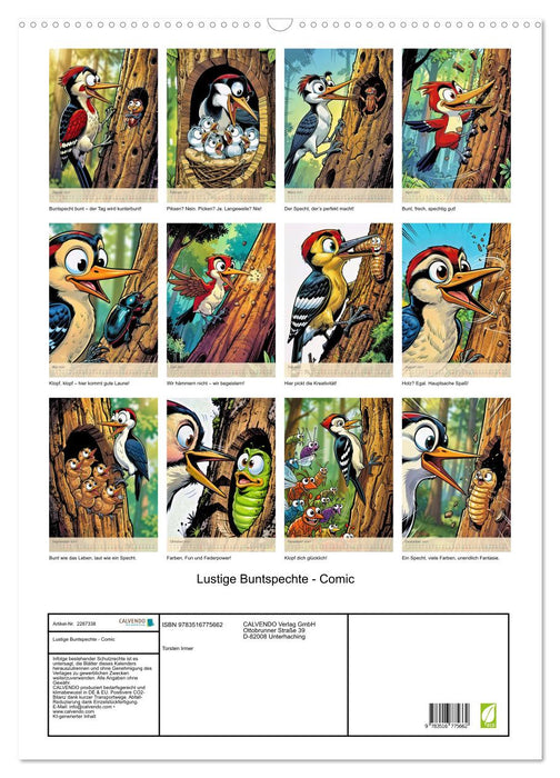 Lustige Buntspechte - Comic (CALVENDO Wandkalender 2027)