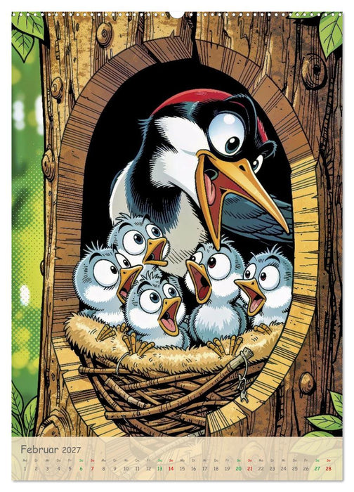 Lustige Buntspechte - Comic (CALVENDO Wandkalender 2027)