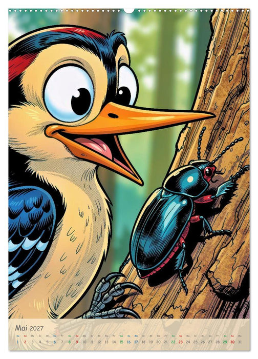 Lustige Buntspechte - Comic (CALVENDO Wandkalender 2027)