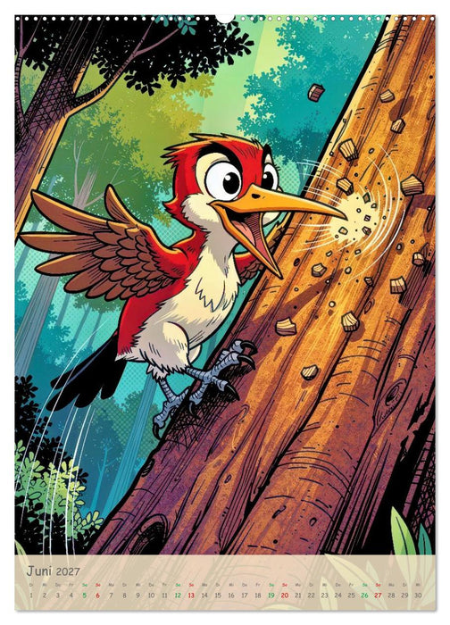 Lustige Buntspechte - Comic (CALVENDO Wandkalender 2027)