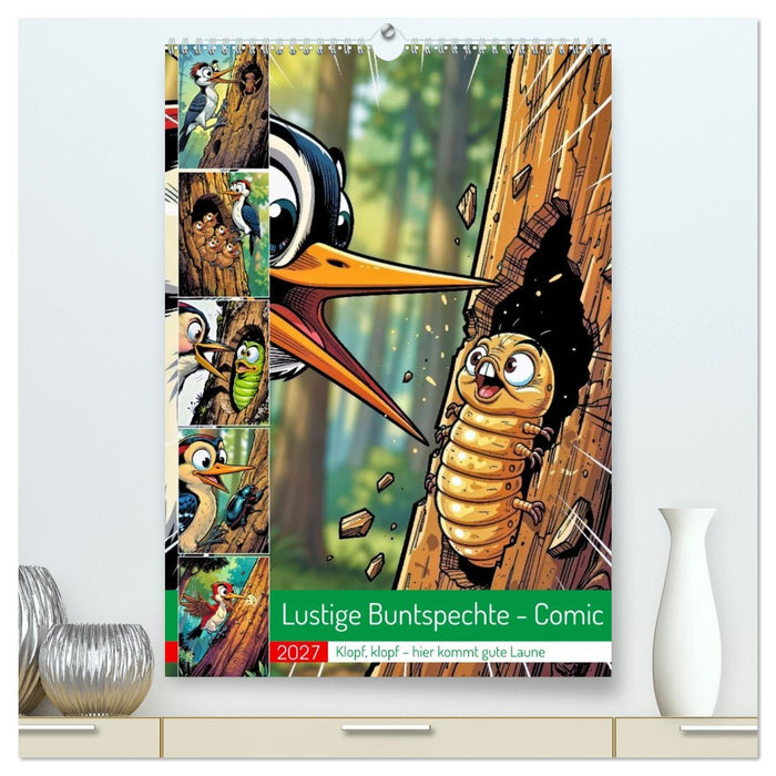 Lustige Buntspechte - Comic (CALVENDO Premium Wandkalender 2027)
