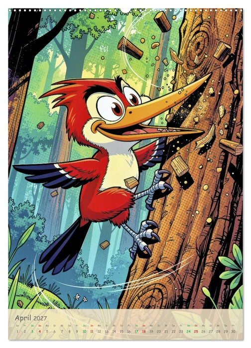 Lustige Buntspechte - Comic (CALVENDO Premium Wandkalender 2027)