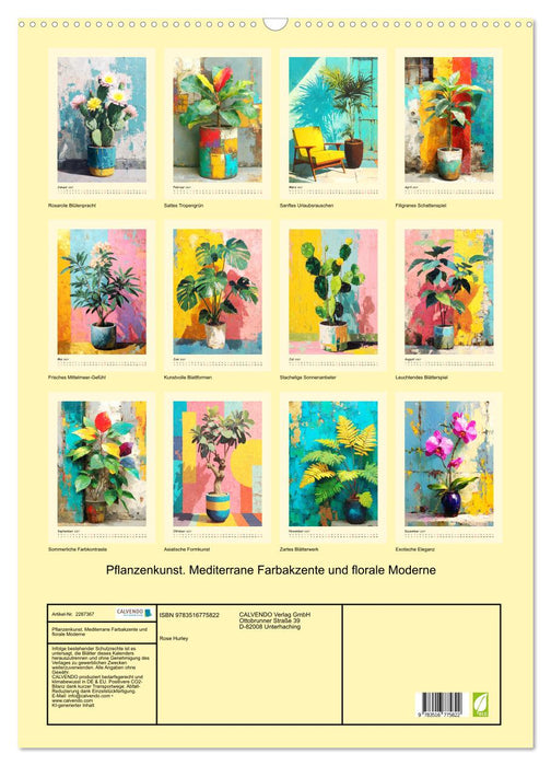 Pflanzenkunst. Mediterrane Farbakzente und florale Moderne (CALVENDO Wandkalender 2027)